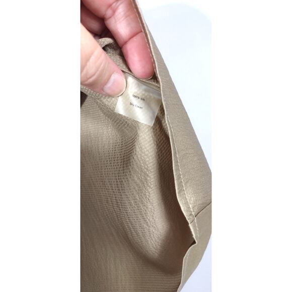 Talbots Women’s Brown 100% Silk Beaded Pleated Blouse Top Size 8 NWT - Picture 10 of 12